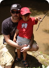 The boy and I, creekside